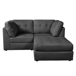 Modular Loveseat with Ottoman - 3 pcs Dark Grey New