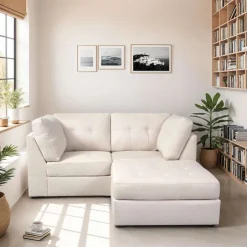 Modular Loveseat with Ottoman - 3 pcs Beige New
