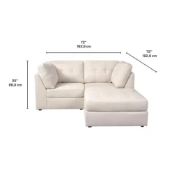 Modular Loveseat with Ottoman - 3 pcs Beige New
