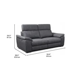 Modular Power Reclining Loveseat with Adjustable Headrests - 2 pcs Dark Grey Hot