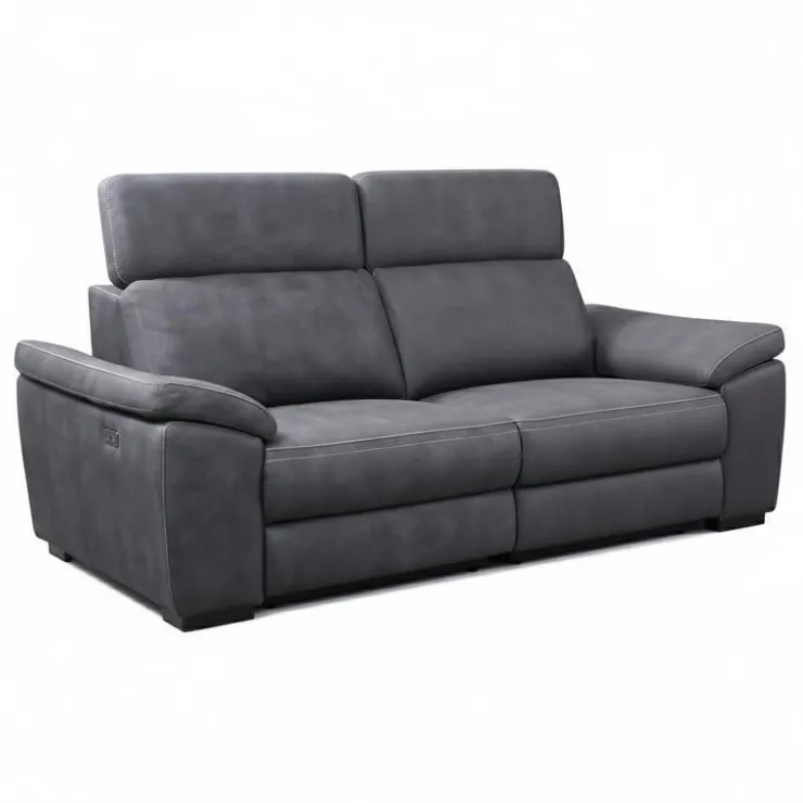 Modular Power Reclining Loveseat with Adjustable Headrests - 2 pcs Dark Grey Hot