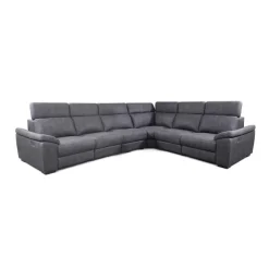 Modular Power Reclining Sectional with Adjustable Headrests - 6 pcs Dark Grey Clearance