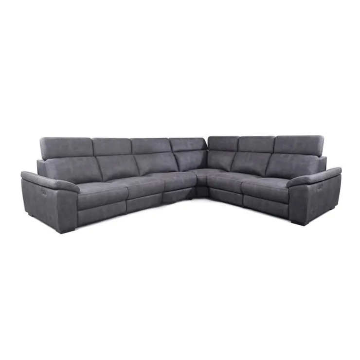 Modular Power Reclining Sectional with Adjustable Headrests - 6 pcs Dark Grey Clearance