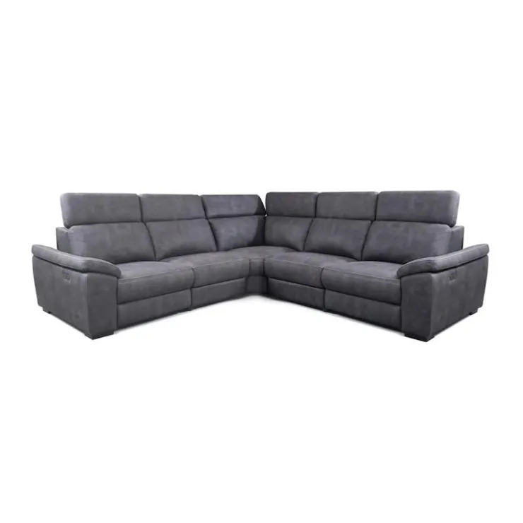 Modular Power Reclining Sectional with Adjustable Headrests - 5 pcs Dark Grey New