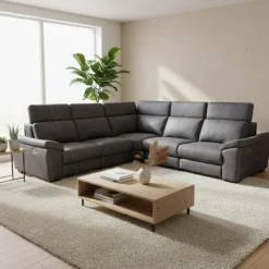 Modular Power Reclining Sectional with Adjustable Headrests - 5 pcs Dark Grey New