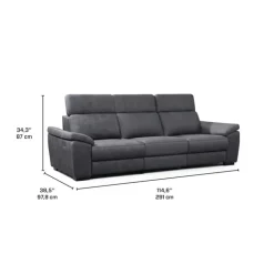 Modular Power Reclining Sofa with Adjustable Headrests - 3 pcs Dark Grey Online