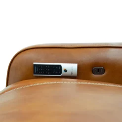 Modular Power Reclining Sectional with 2 Consoles, Built-In Speakers, Massage & Heat - 7 pcs Brown Clearance
