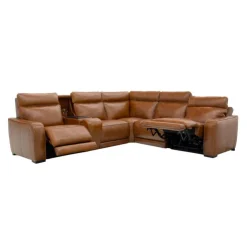 Modular Power Reclining Sectional with Console, Built-In Speakers, Massage & Heat - 6 pcs Brown Online
