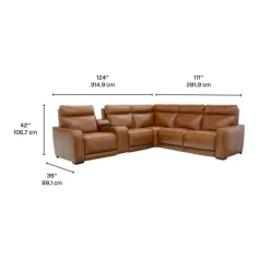 Modular Power Reclining Sectional with Console, Built-In Speakers, Massage & Heat - 6 pcs Brown Online
