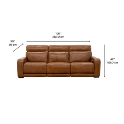 Modular Power Reclining Sofa with Built-In Speakers, Massage & Heat - 3 pcs Brown Discount