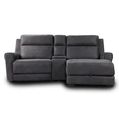 Modular Reclining Loveseat, Chaise  with Storage, Console with Cup Holders, and USB/USB-C Ports - 3 pcs Dark Grey Best