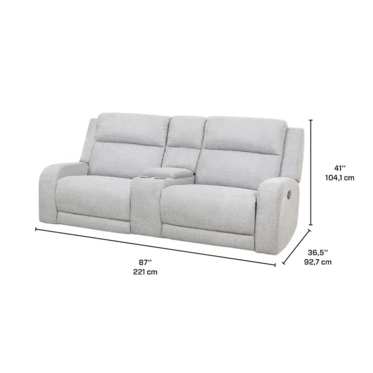 Modular Reclining Loveseat and Console with Storage and Cup Holders - 3 pcs Beige Clearance