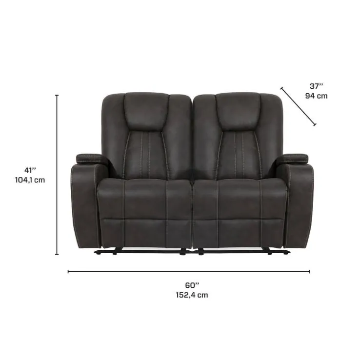 Modular Reclining Loveseat - 2 pcs Grey Discount
