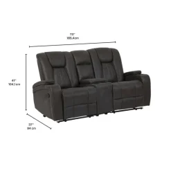 Modular Reclining Loveseat with Console - 3 pcs Grey/Black Online