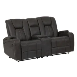 Modular Reclining Loveseat with Console - 3 pcs Grey/Black Online