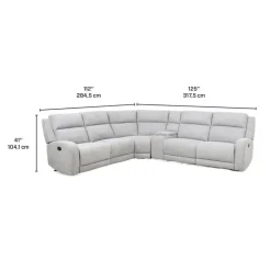 Modular Reclining Sectional and Console with Storage and Cup Holders - 6 pcs Grey
