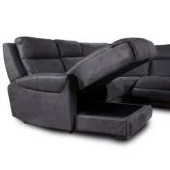 Modular Reclining Sectional with Fold-Down Seat, Chaise with Storage and Console - 6 pcs Dark Grey Online