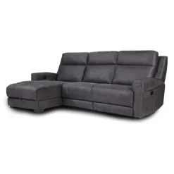 Modular Reclining Sectional and Chaise with Storage - 3 pcs Dark Grey Sale