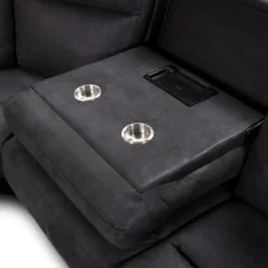 Modular Reclining Sectional, Fold-Down Seats, Chaise with Storage, Console with Cup Holders, and USB/USB-C Ports - 6 pcs Dark Grey Online