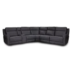 Modular Reclining Sectional with Fold-Down Seat, Console, Cup Holders and USB Ports - 6 pcs Dark Grey Sale