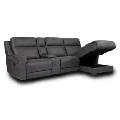 Modular Reclining Sectional, Chaise with Storage, Console with Cup Holders and USB/USB-C Ports - 4 pcs Dark Grey Sale