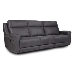 Modular Reclining Sofa with Fold-Down Seat, Cup Holders, USB/USB-C Ports and Wireless Charger - 3 pcs Dark Grey
