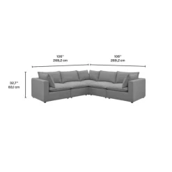 Modular Sectional - 5 pcs Grey Online