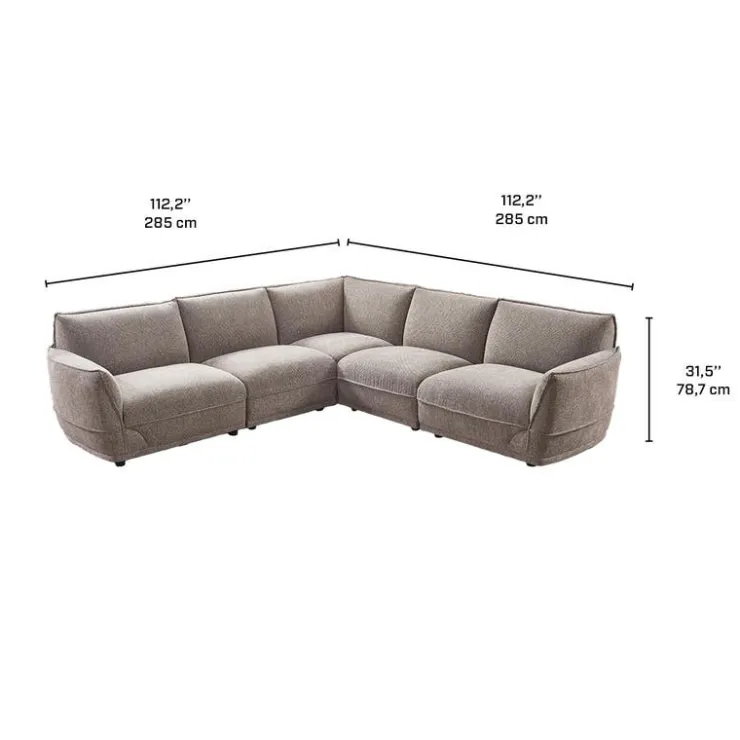 Modular Sectional - 5 pcs Taupe Grey Best