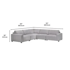Sofa By Fancy Modular Sectional - 5 pcs Grey Discount