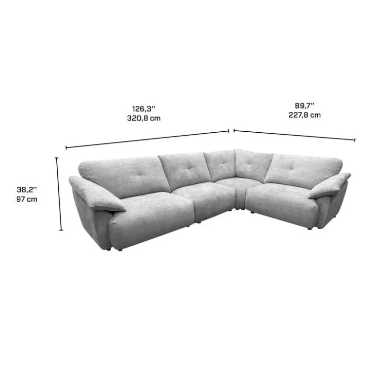 Modular Sectional - 4 pcs Grey New