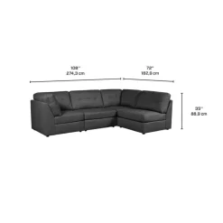 Modular Sectional - 4 pcs Dark Grey Outlet