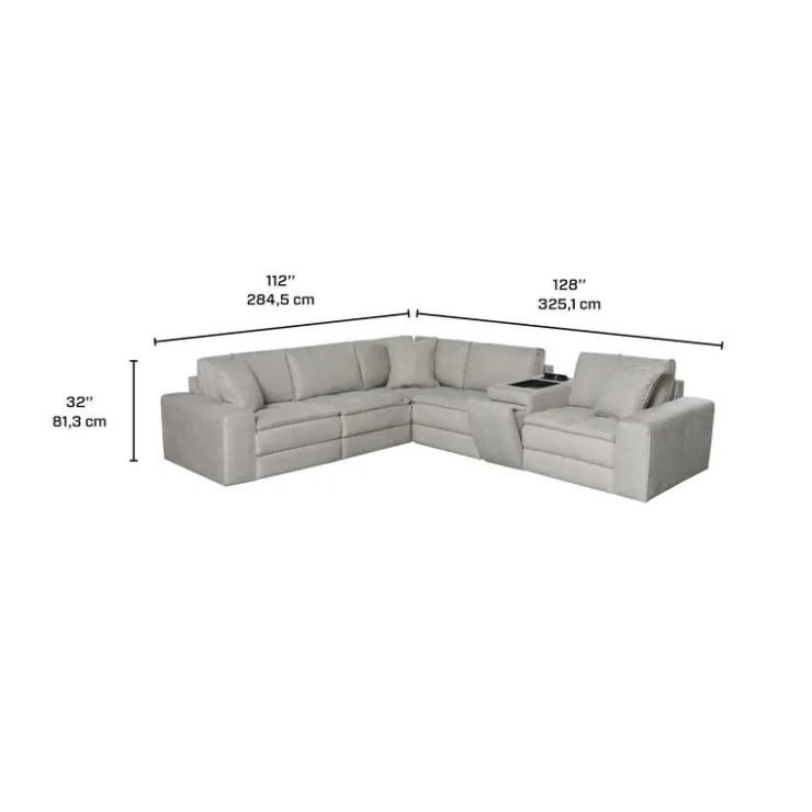 Modular Sectional and Console with Integrated Sound System – 6 pcs Grey Best