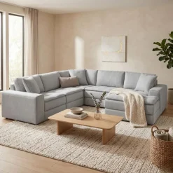 Modular Sectional with a Right-Side Chaise - 5 pcs Grey Outlet