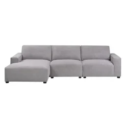 Sofa By Fancy Modular Sectional with Chaise on the Left - 3 pcs Grey Hot