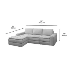 Modular Sectional with Left-Side Chaise - 3 pcs Grey Discount