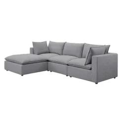 Modular Sectional with Ottoman - 4 pcs Grey Best