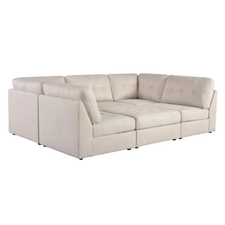 Modular Sectional with Ottoman - 6 pcs Beige Online