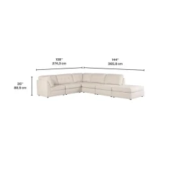 Modular Sectional with Ottoman - 6 pcs Beige Online