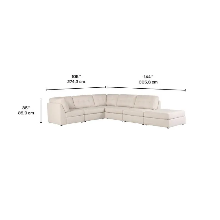 Modular Sectional with Ottoman - 6 pcs Beige Online