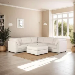 Modular Sectional with Ottoman - 6 pcs Beige Discount