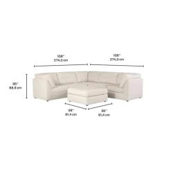 Modular Sectional with Ottoman - 6 pcs Beige Discount