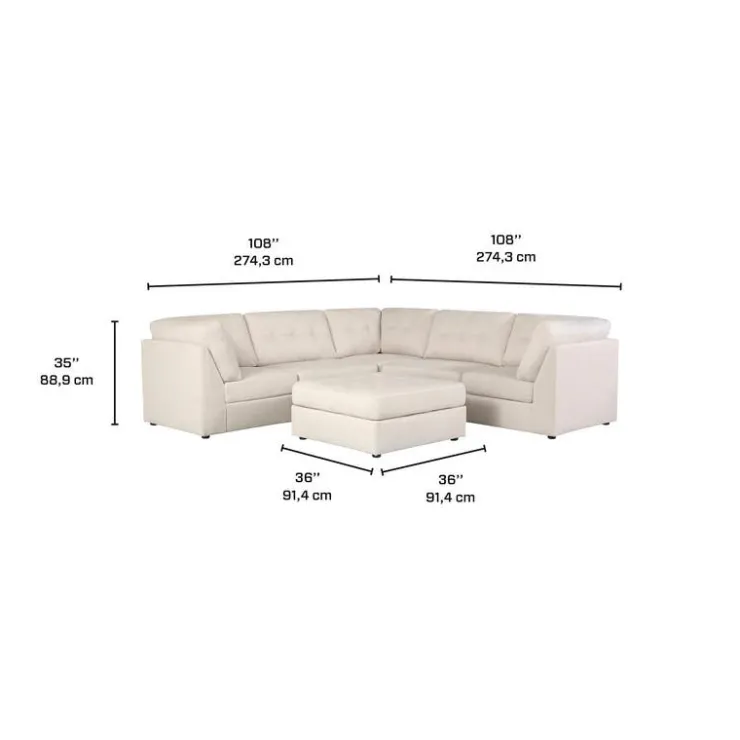 Modular Sectional with Ottoman - 6 pcs Beige Discount