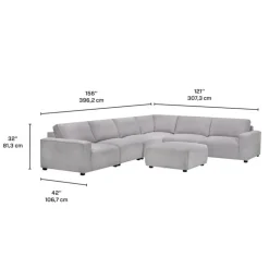 Sofa By Fancy Modular Sectional with Ottoman - 7 pcs Grey Best
