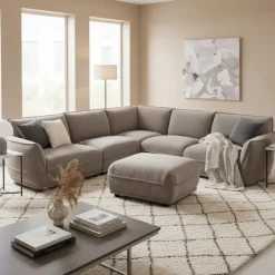 Modular Sectional with Ottoman - 6 pcs Taupe Grey Discount