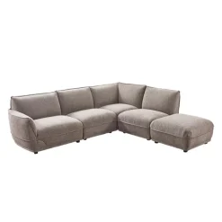Modular Sectional with Ottoman - 5 pcs Taupe Grey New