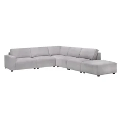 Sofa By Fancy Modular Sectional with Ottoman Positioned to the Right Seat - 6 pcs Grey Best