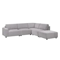 Sofa By Fancy Modular Sectional with Ottoman Positioned to the Right Seat - 5 pcs Grey Online