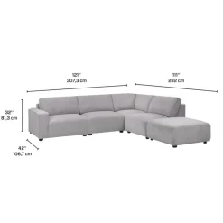 Sofa By Fancy Modular Sectional with Ottoman Positioned to the Right Seat - 5 pcs Grey Online