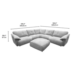 Modular Sectional with Ottoman - 6 pcs Grey Outlet