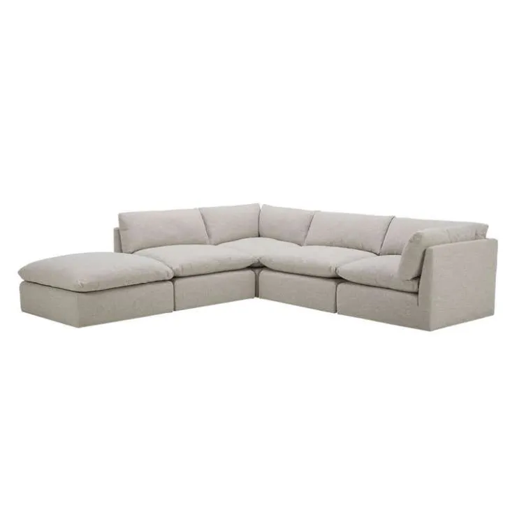 Modular Sectional with Ottoman - 5 pcs Beige